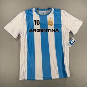 AFA Argentina Messi 10 Soccer Jersey Mens Large Blue White Striped NWT Official